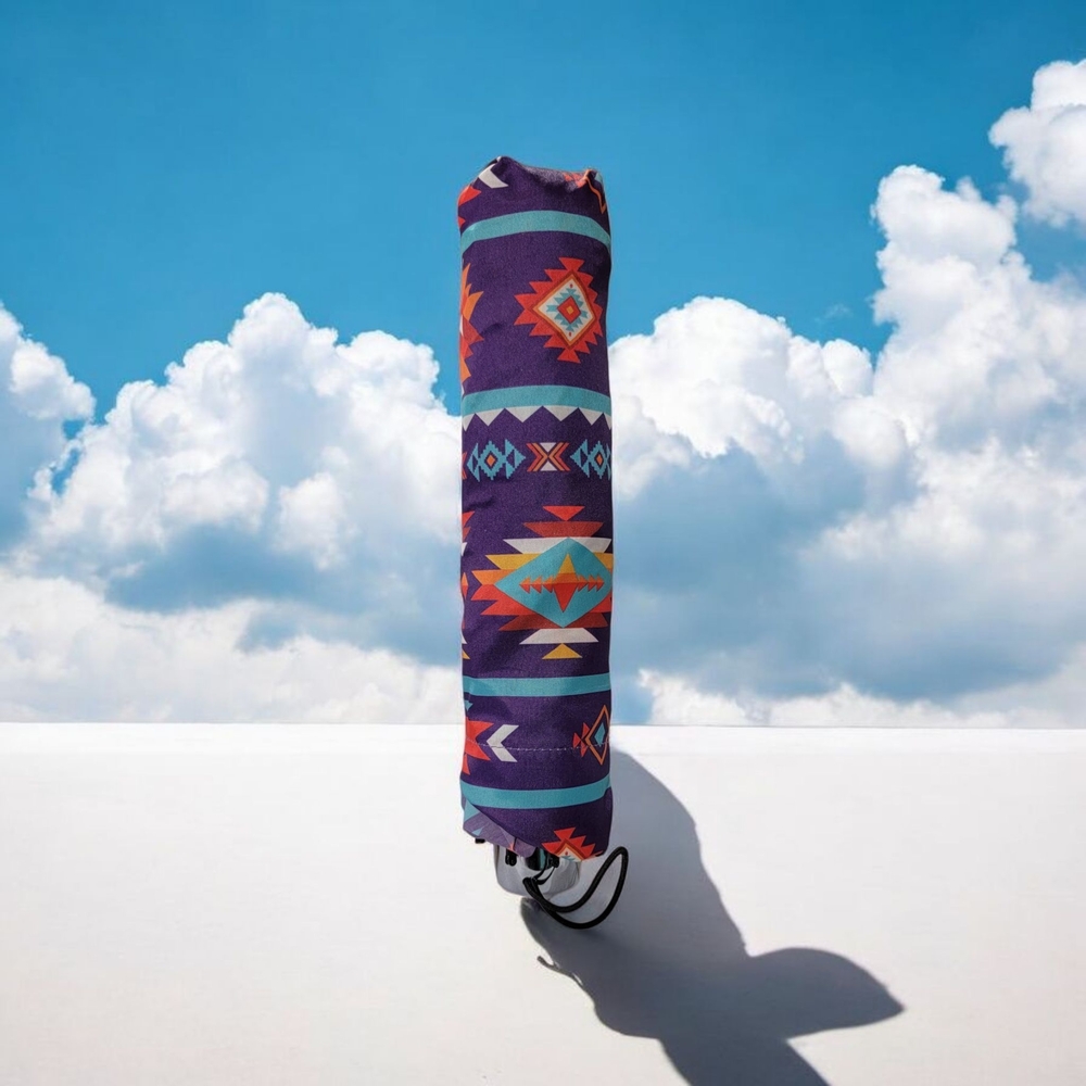 Colorful Purple With Geometric Pattern Umbrella